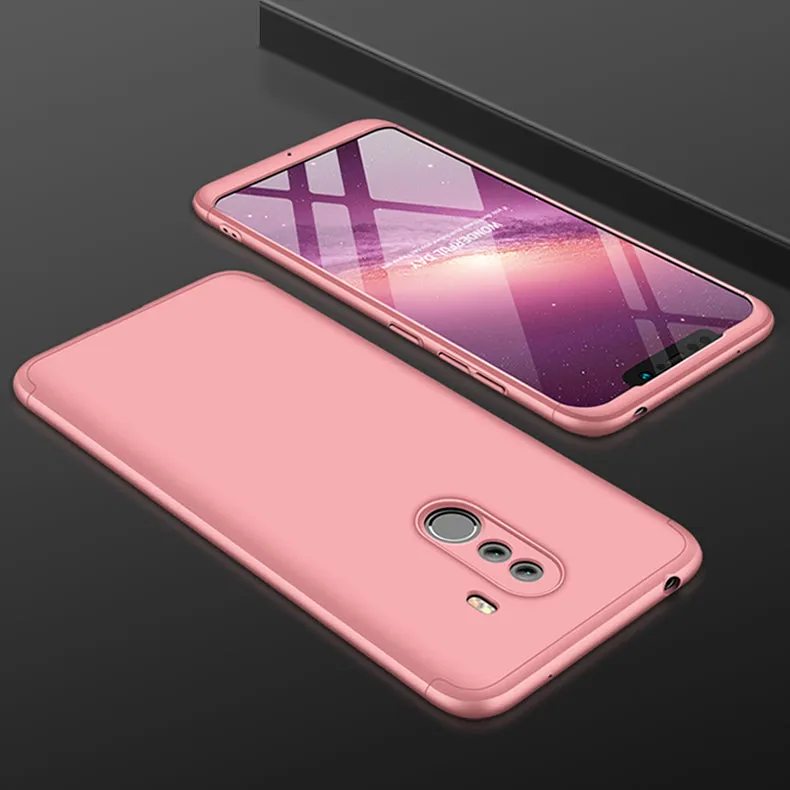 For XIAOMI Pocophone F1 Ultra Slim PC Back Cover Non-slip Shockproof 360 Degree Full Protective Case gold