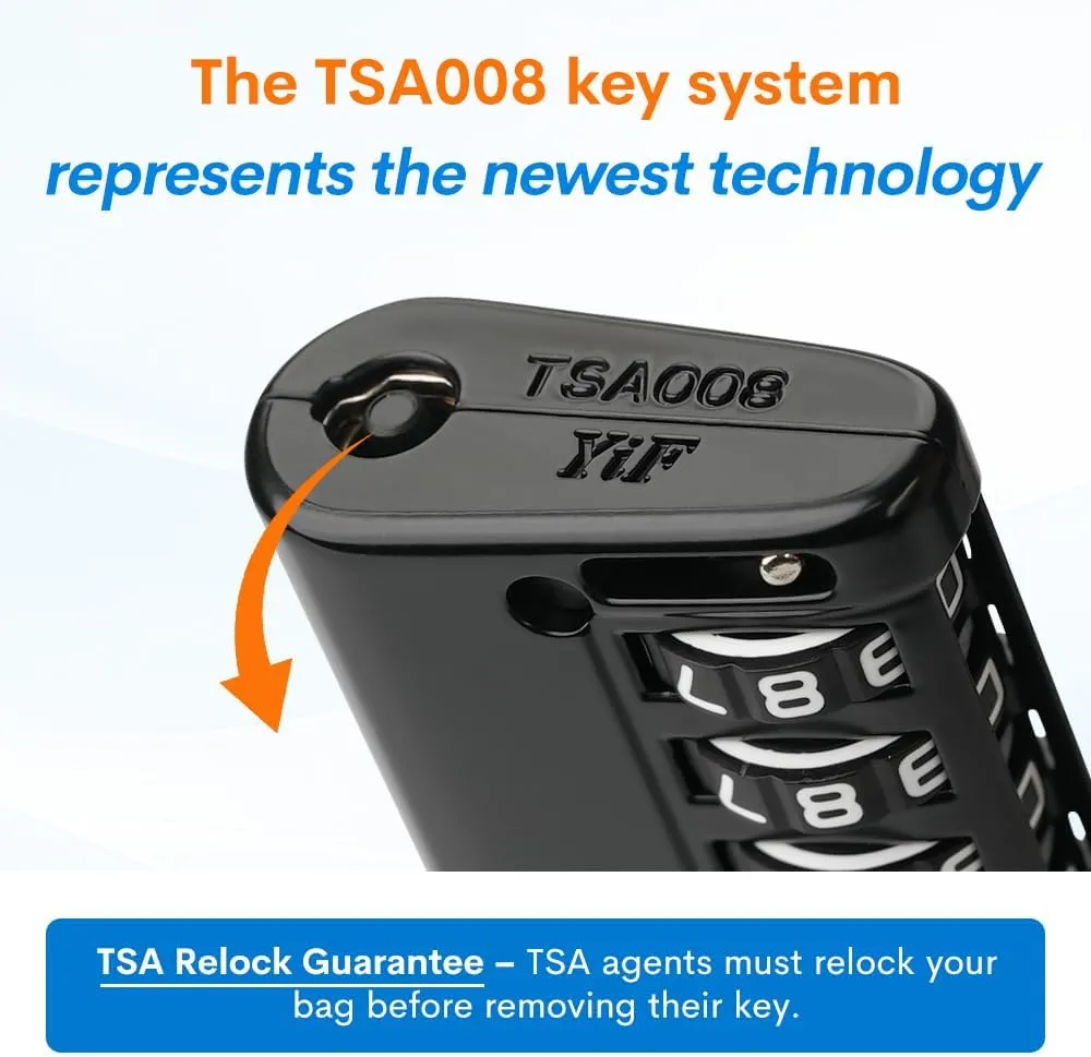 Forge TSA Approved Luggage Locks 4 Digit Combination TSA Travel Locks with TSA008, Open Alert Indicator, Zinc Alloy Body for Luggage, Suitcase, Backpack, and More. Black 4 Locks.