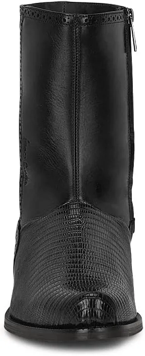 Franco Cuadra Men's Dress Boots in Genuine Lizard Leather Black