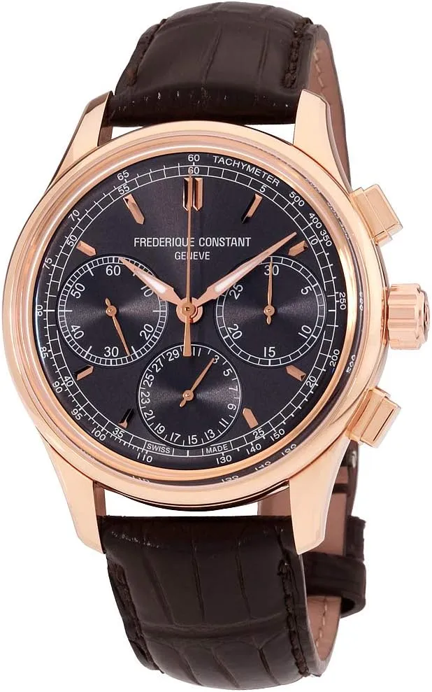 Frederique Constant Manufacture Grey Dial Leather Strap Men's Watch FC-760DG4H9