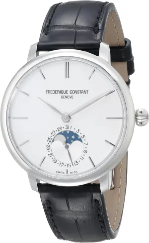 Frederique Constant Men's FC703S3S6 Slim Line Analog Display Swiss Automatic Black Watch