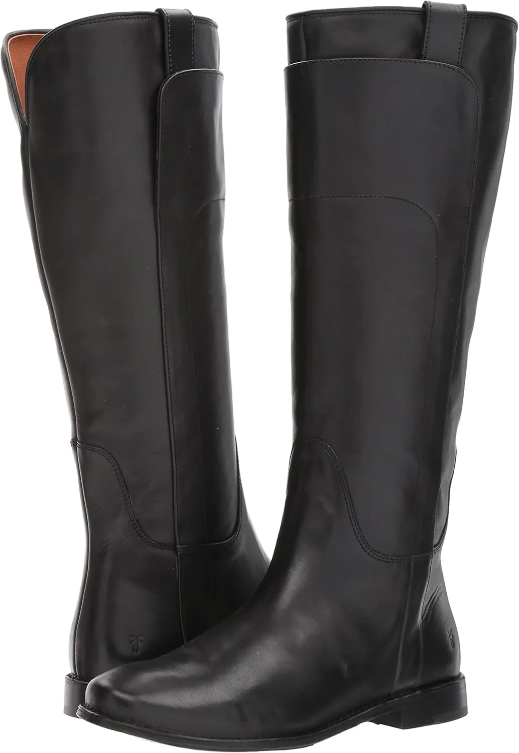 Frye Paige Tall Riding Boots for Women Made from Antiqued Italian Leather with Overlapping Front Panels, Stacked Leather Heel, and Leather Outsole – 16” Shaft Height