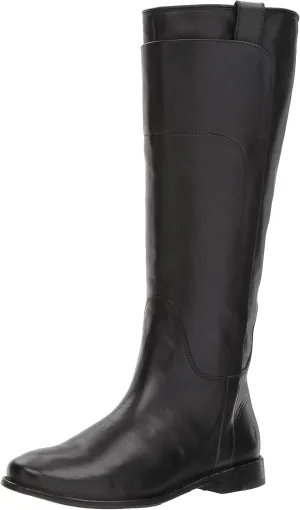 Frye Paige Tall Riding Boots for Women Made from Antiqued Italian Leather with Overlapping Front Panels, Stacked Leather Heel, and Leather Outsole – 16” Shaft Height