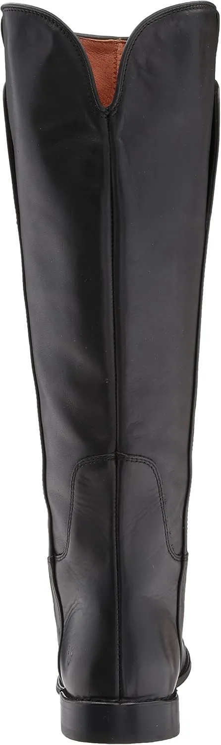Frye Paige Tall Riding Boots for Women Made from Antiqued Italian Leather with Overlapping Front Panels, Stacked Leather Heel, and Leather Outsole – 16” Shaft Height