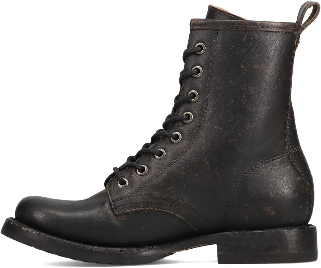 Frye Veronica Women’s Combat Boots Crafted from Hand-Burnished Vintage Italian Leather with Genuine Stitch-Down Welt Construction and Leather Lining – 6 ¾” Shaft Height