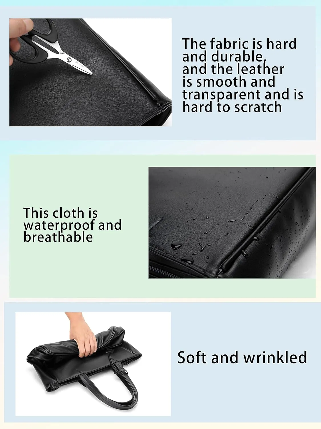 FSD.WG Men's Tote Bag,Business Bag, Leather Briefcase,Elegant Leather,Large Capacity,Black