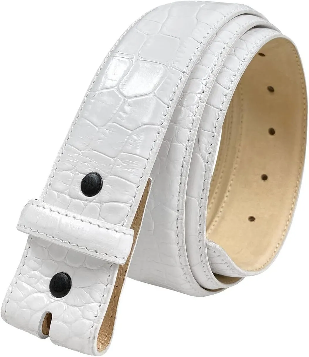 Full-Grain Cowhide Genuine Leather Dress Belt Strap with Snaps,1-3/8"(35mm) &1-1/2"(38mm) Wide