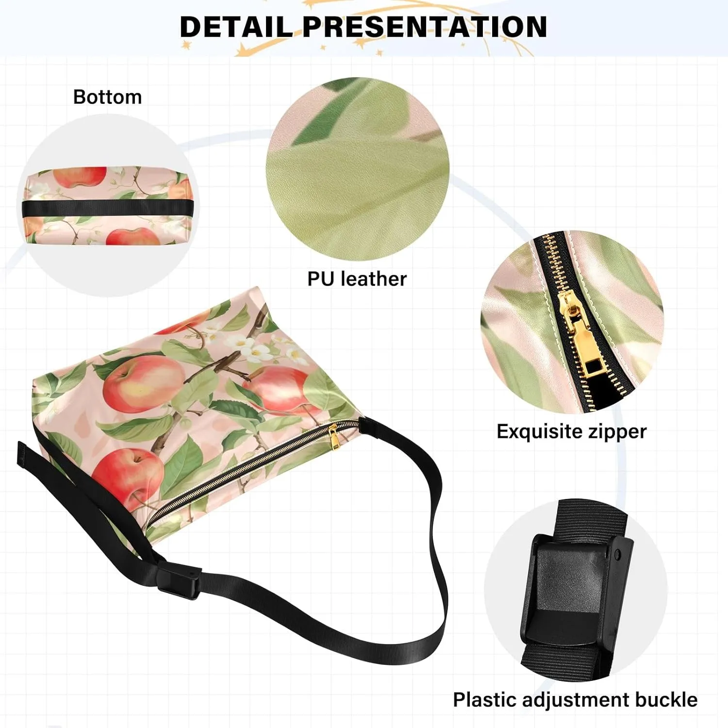 GAIGEO Watercolor Pansies and Flowers Leather Crossbody Bag, Crossbody Bag Leather Wide Strap, Leather Sling Bag Men
