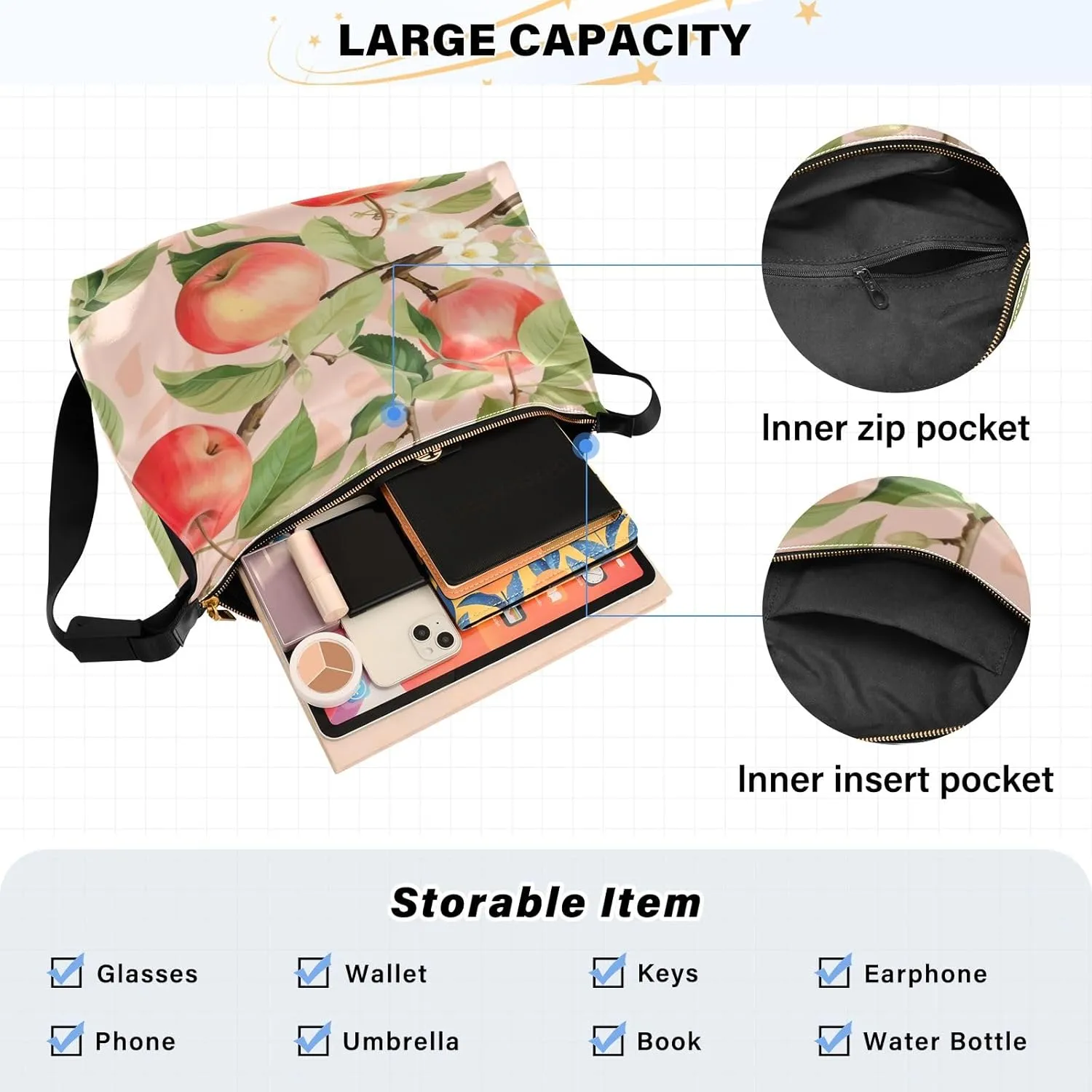 GAIGEO Watercolor Pansies and Flowers Leather Crossbody Bag, Crossbody Bag Leather Wide Strap, Leather Sling Bag Men