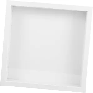 Garneck Handmade Dried Flower Photo Frame Pantry Decorative Window Opening Frame Preserved Eternal Photo Frame Clear Vase Shadowbox Figure Vintage Decor Duffle Terrarium Cover White