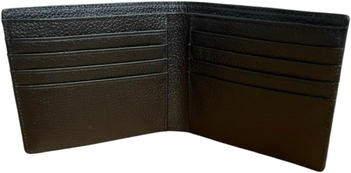 Genuine Alligator Bifold Wallet For Men, Real Crocodile Wallets Men (Black One Side Alligator Hornback Skin)