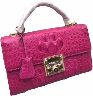 Genuine Alligator Leather Women's Small White Purse Crocodile Skin Lock Closure Lady Handbag Female Shoulder Messenger Bag