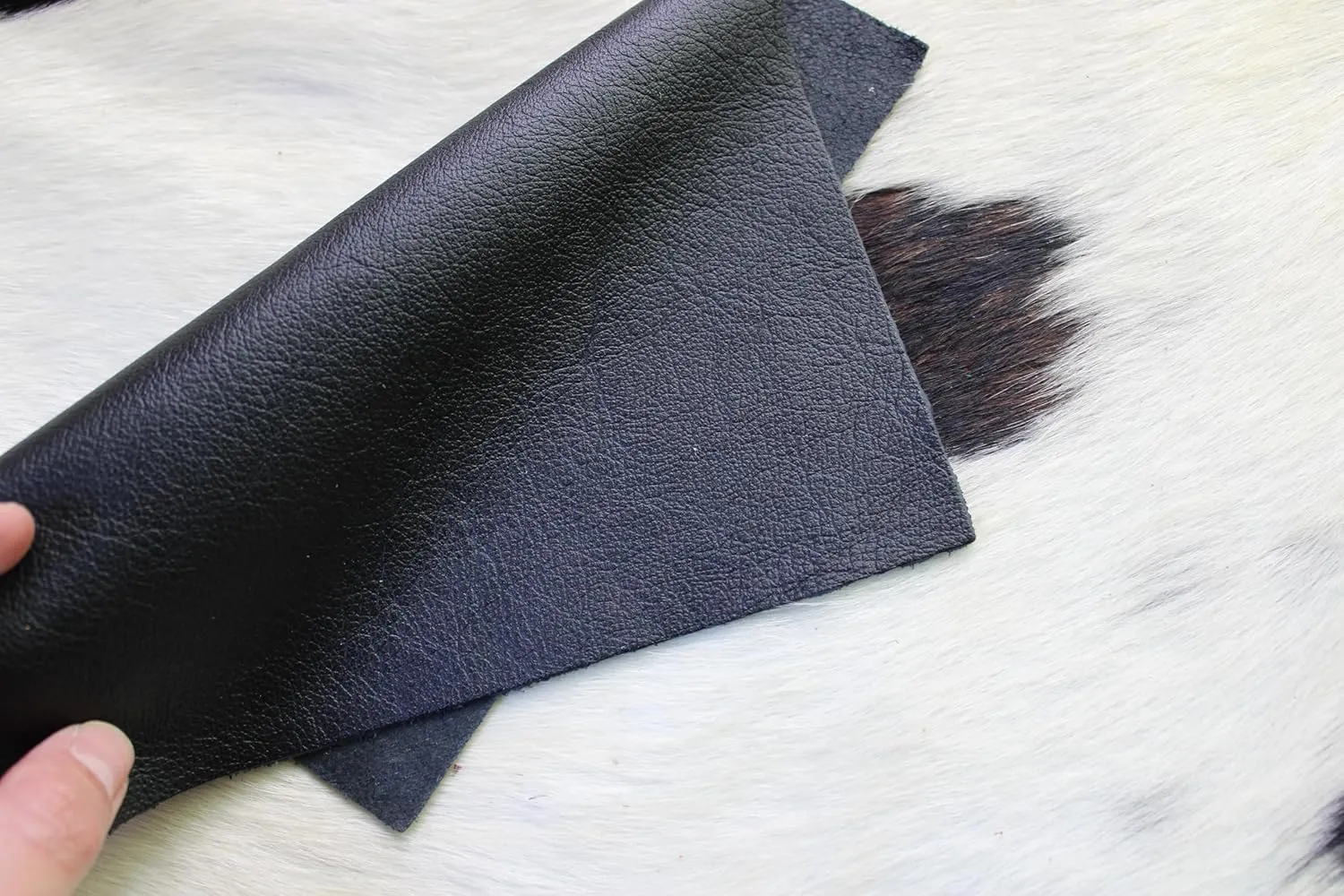 Genuine Cowhide Smooth Leather PRECUT Sheets for Crafts - Black 12"x12"