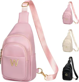 Gifts for Teen Girls Women, Initial Crossbody Sling Bag, Travel Purse for Girls, Cute Teen Girl Gifts Trendy Stuff