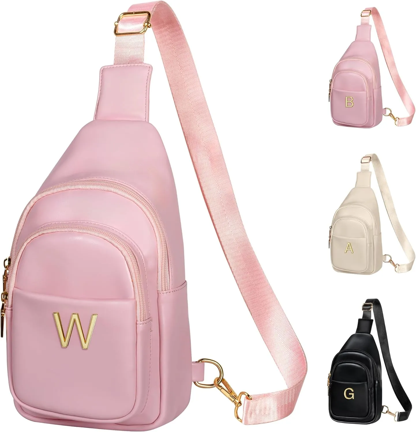 Gifts for Teen Girls Women, Initial Crossbody Sling Bag, Travel Purse for Girls, Cute Teen Girl Gifts Trendy Stuff