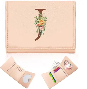 Girls Wallet,Small Wallet for Women,kids wallets for girls,Christmas Gifts,Cute Small Leather Pocket Wallet for Women,Monogrammed Gifts for Women Mom Grandma Initial J (Baby Pink)
