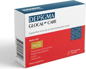 GlocalCare Depigma Support Reduction of Hyperpigmentation, Melasma & Dark Spots with Glutathione, Polypodium Leucotomos, Grape Seed & Marigold Extract