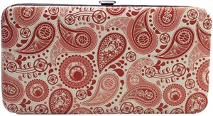 Glossy Snakeskin Texture Faux Patent Leather Flat Hard Clutch Wallet