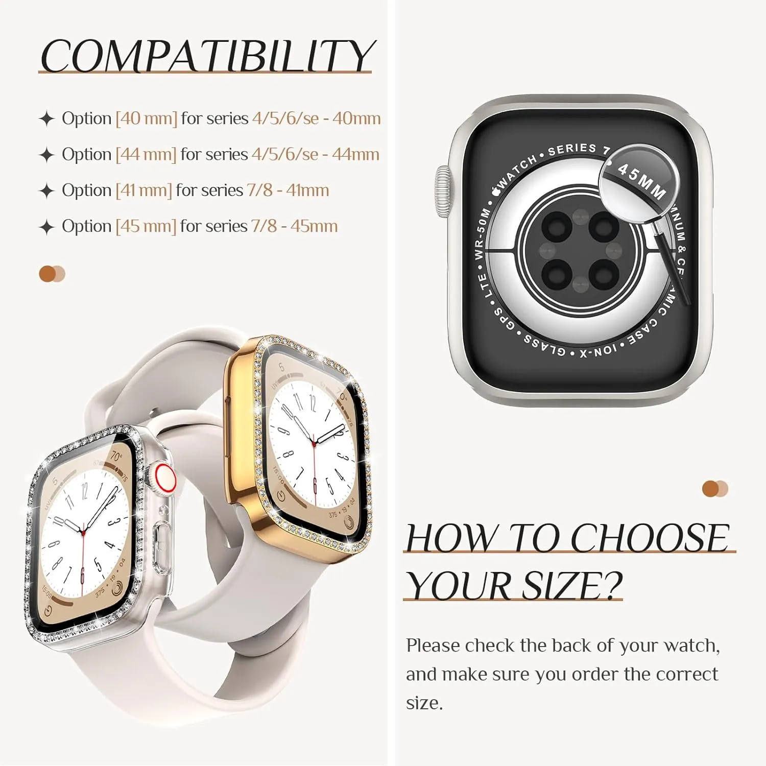 Goton 2-Pack Bling Case for Apple Watch Screen Protector 40mm SE (2nd Gen) Series 6 5 4, Women Glitter Diamond Rhinestone Bumper Face Cover for iWatch Accessories 40 mm