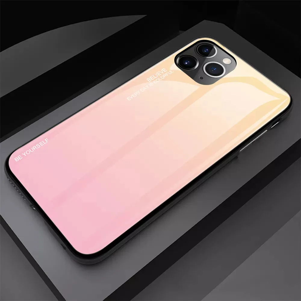 Gradient Tempered Glass Case For iPhone