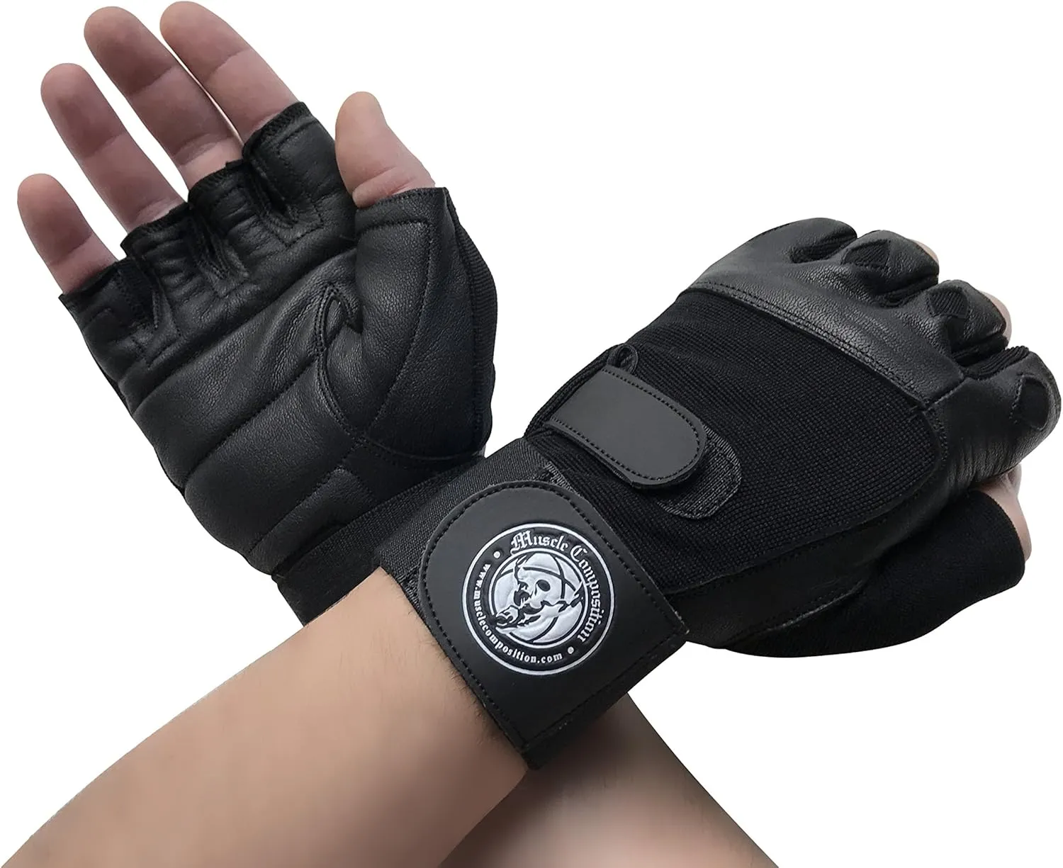 Gym Gloves with Wrist Support for Gym Workout, Crossfit,Weightlifting Black/White or Black Premium Quality Materials.