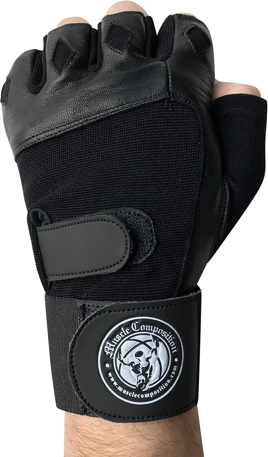 Gym Gloves with Wrist Support for Gym Workout, Crossfit,Weightlifting Black/White or Black Premium Quality Materials.