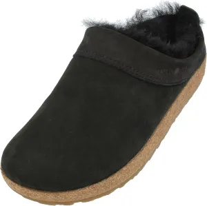 HAFLINGER Snowbird Lambskin Leather Clog Unisex Black EU 36