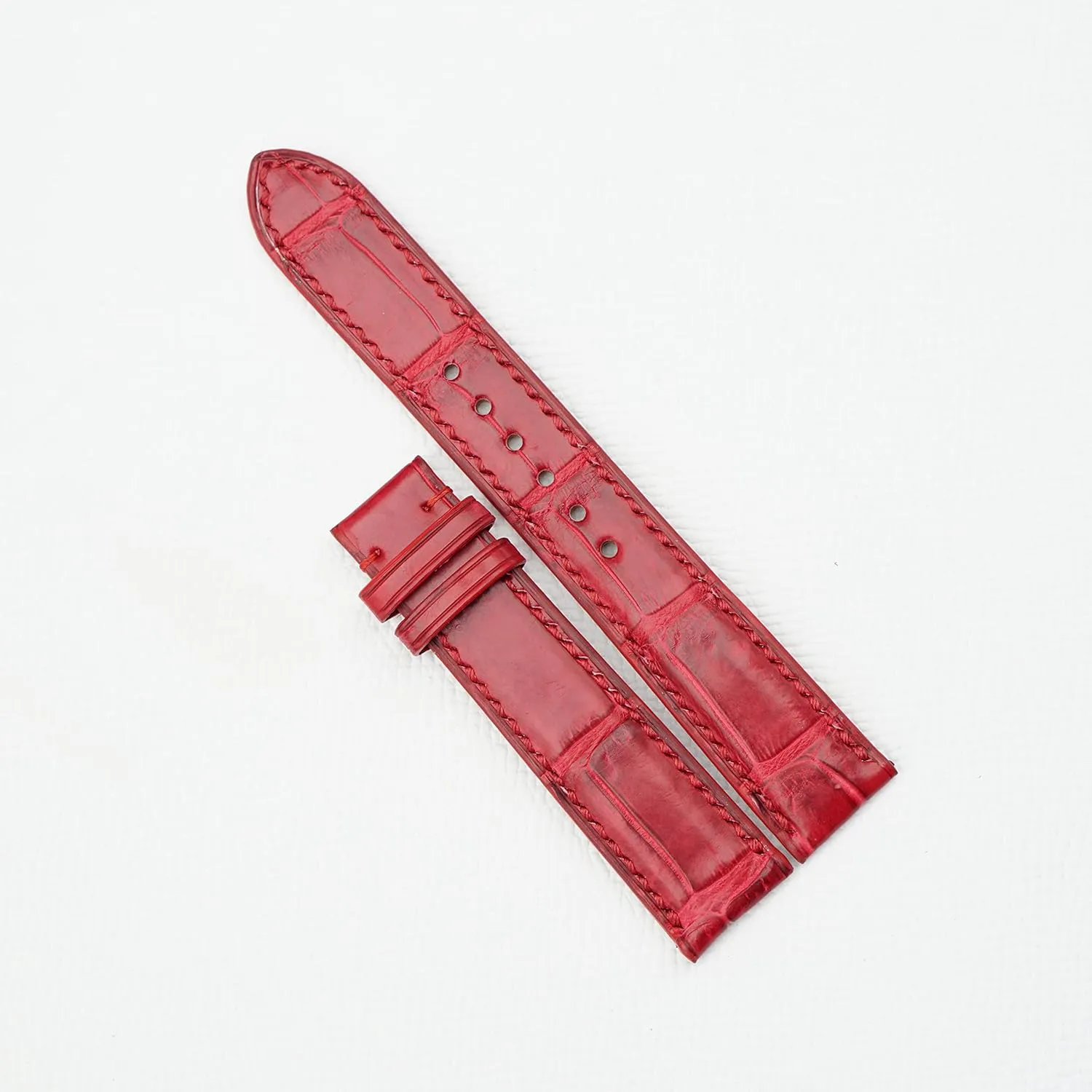 Handcrafted Alligator watch strap, Top Quality Alligator leather watch band (13mm, Steel Tang Buckle)