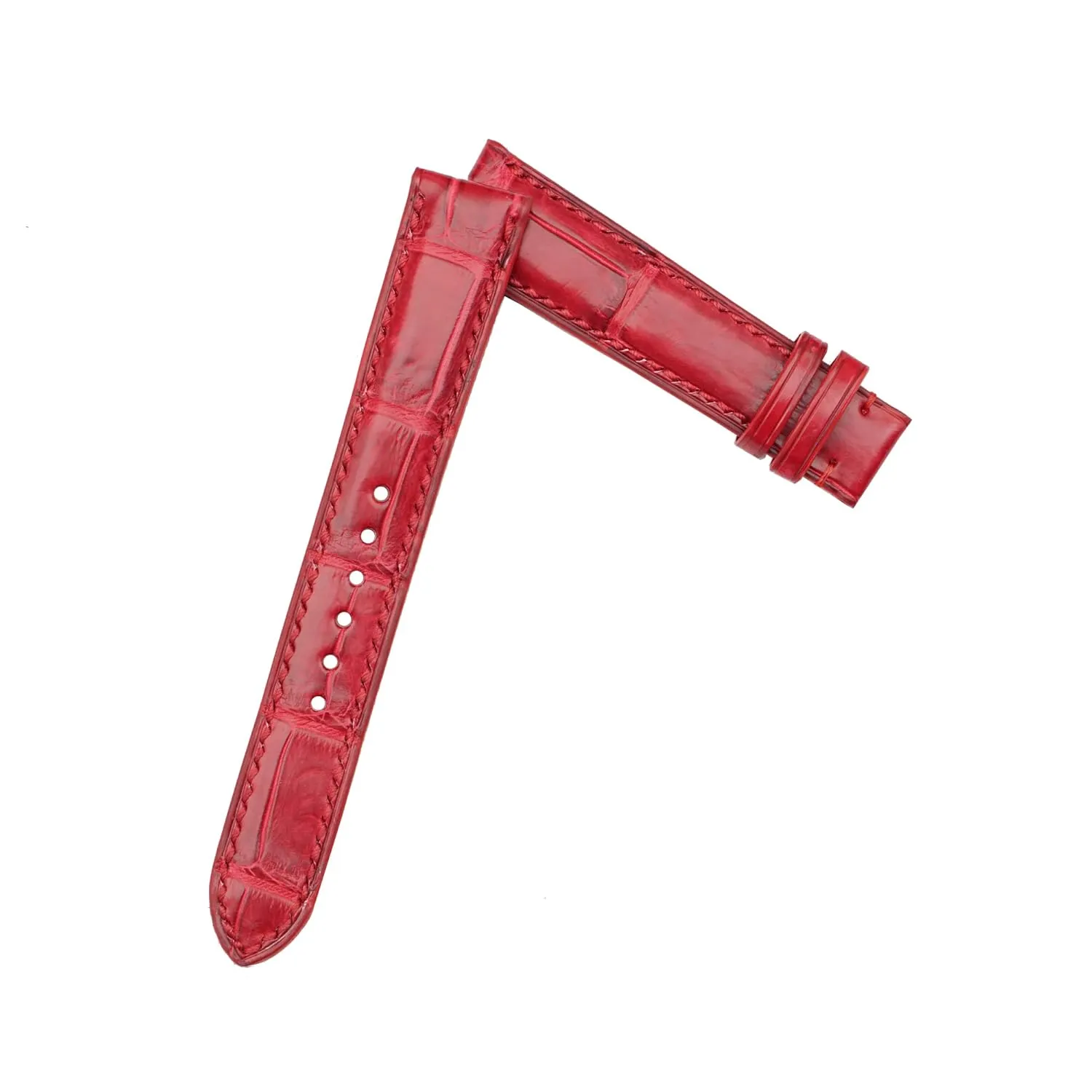 Handcrafted Alligator watch strap, Top Quality Alligator leather watch band (13mm, Steel Tang Buckle)