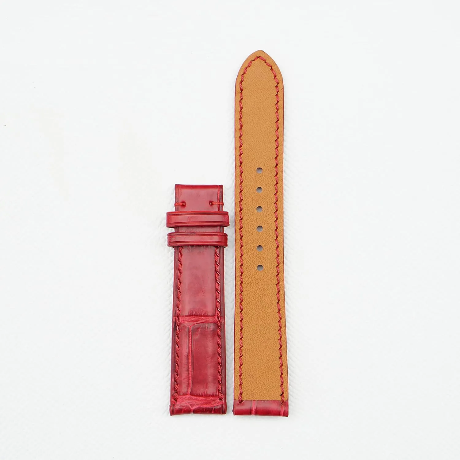 Handcrafted Alligator watch strap, Top Quality Alligator leather watch band (13mm, Steel Tang Buckle)