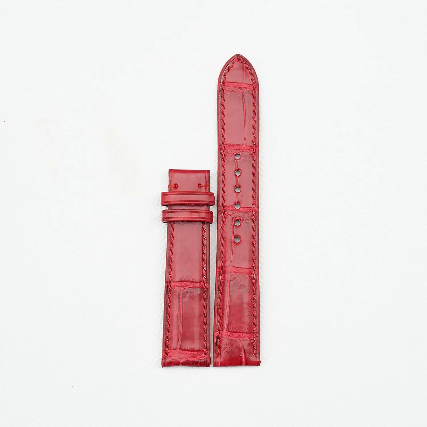 Handcrafted Alligator watch strap, Top Quality Alligator leather watch band (13mm, Steel Tang Buckle)