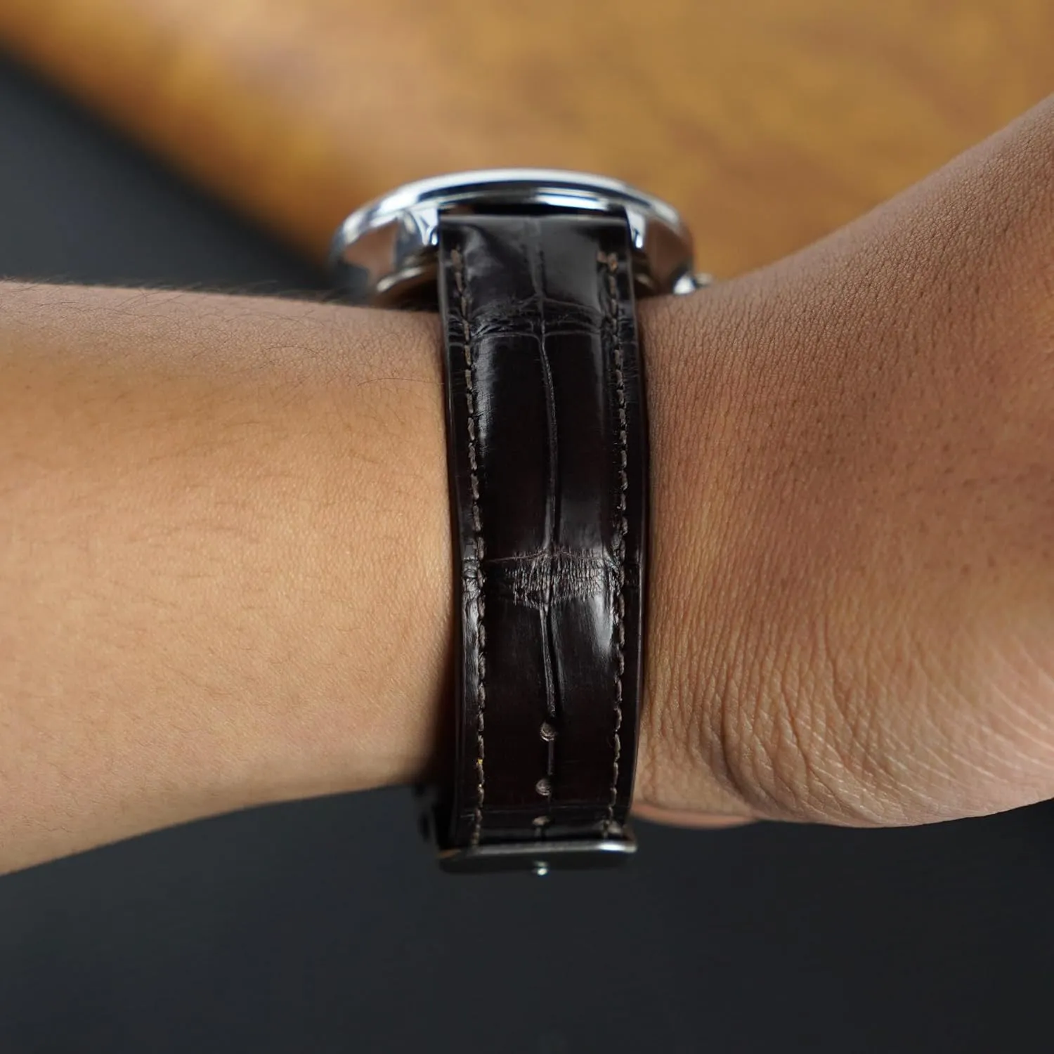 Handmade AIIi-gator Watch Band Men Quick Release Croc Premium Leather Watch Strap Replacement Silver Buckles Bespoke 18mm 19mm 20mm 21mm 22mm 24mm