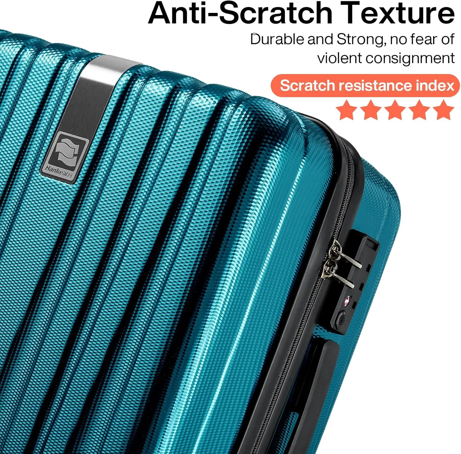 Hanke 29 Inch Luggage Suitcases With Spinner Wheels Lightweight PC hardside Rolling Suitcase With Travel Lock, Checked-Large 29-Inch Christmas Gifts for Birthday(Caribbean Blue)
