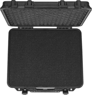 Happybuy Black Lockable Hard Pistol Case - Fits 6 Pistols. Waterproof and dustproof, comes with pre - cut PU foam, sized 19.3×17.1×8.3 in, perfect for safeguarding your firearms during storage