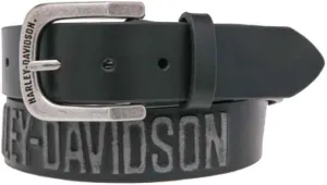 Harley-Davidson Men's Embossed Highway To Hell Leather Belt, Black HDMBT10853BLK