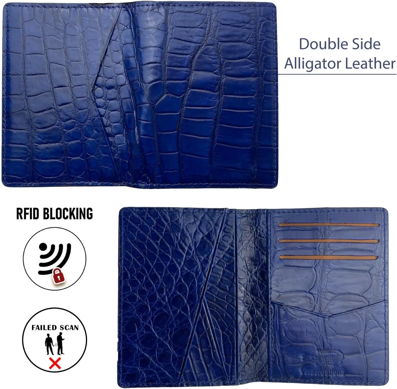 HATA Men Leather Wallet Croc RFID Blocking Front Pocket AIIigator Handmade Gift For Birthday Wedding Anniversary Father's Day