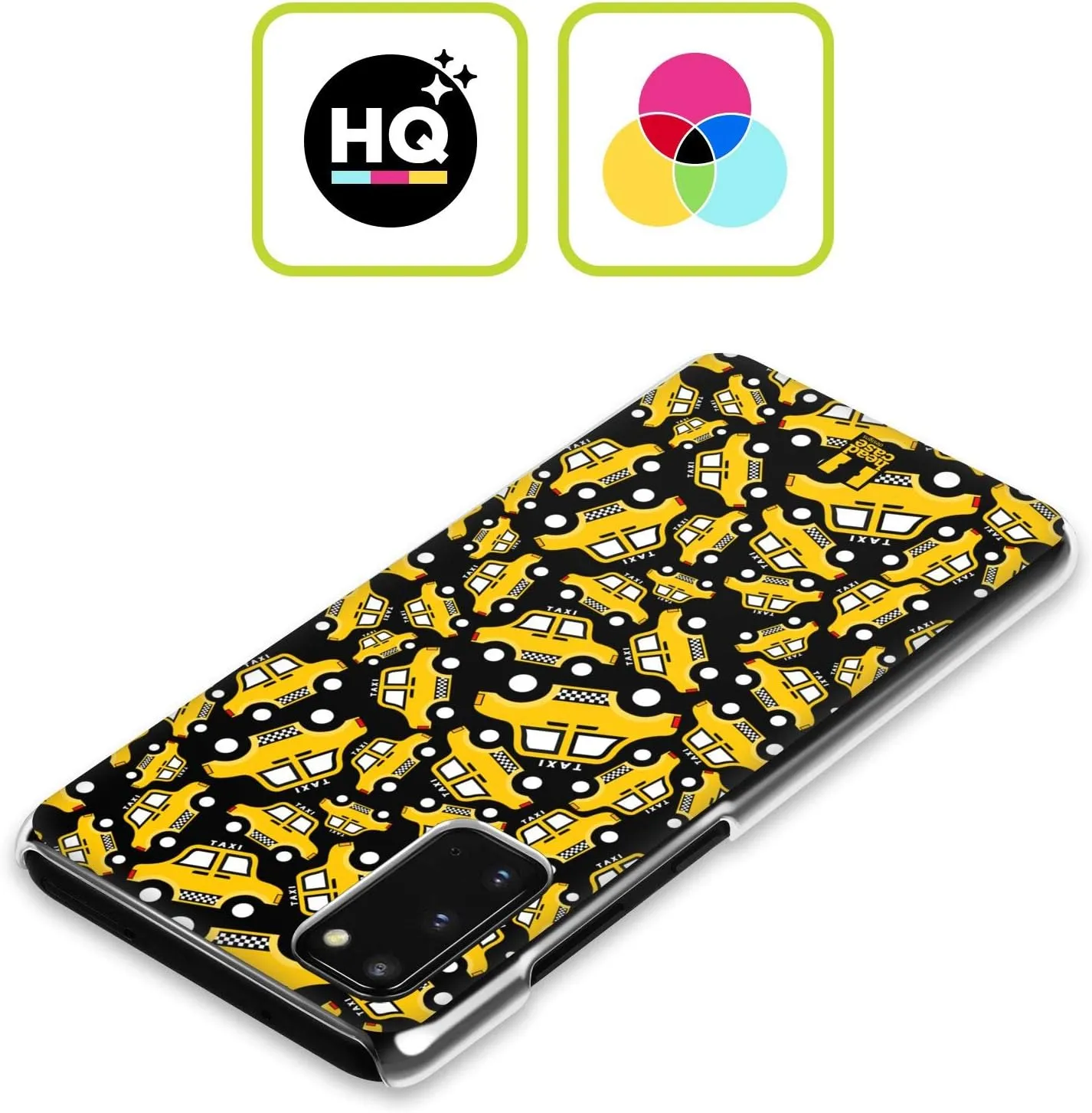 Head Case Designs Black Taxi Pattern Yellow Cab Hard Back Case Compatible with Samsung Galaxy A23 / 5G (2022)