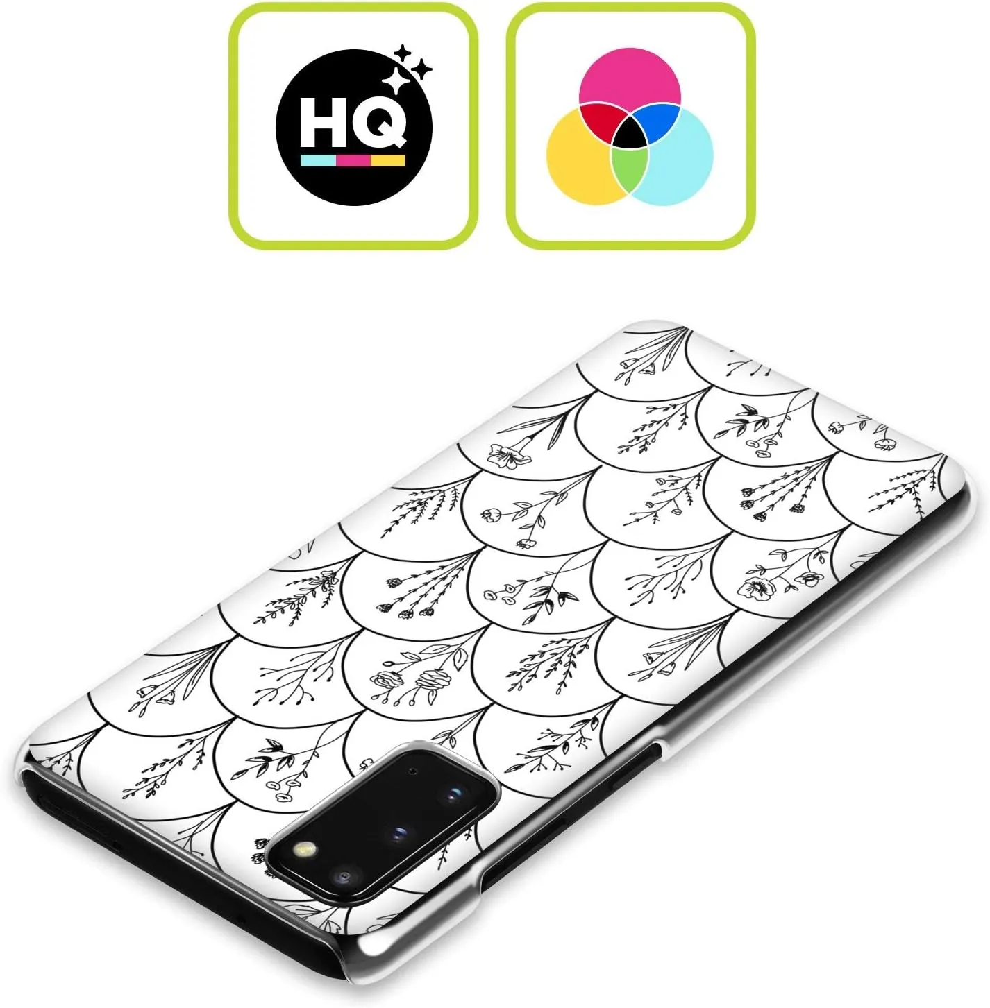 Head Case Designs Officially Licensed Anis Illustration Wild Flowers Black Scallops Spring Patterns Hard Back Case Compatible with Samsung Galaxy S24 Ultra 5G