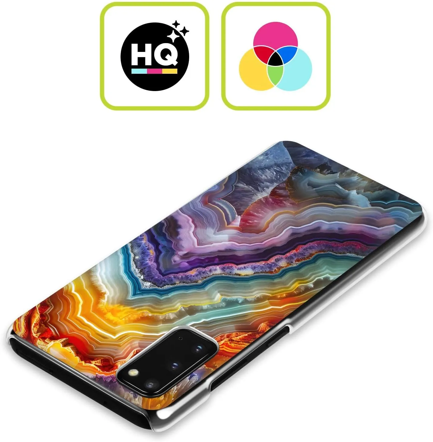 Head Case Designs Officially Licensed Haroulita Stripes Agates Hard Back Case Compatible with Samsung Galaxy S22  5G