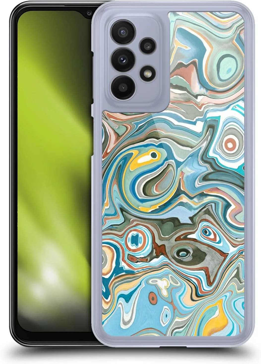 Head Case Designs Officially Licensed Ninola Blue Mineral Agates Abstract 3 Hard Back Case Compatible with Samsung Galaxy A23 / 5G (2022)