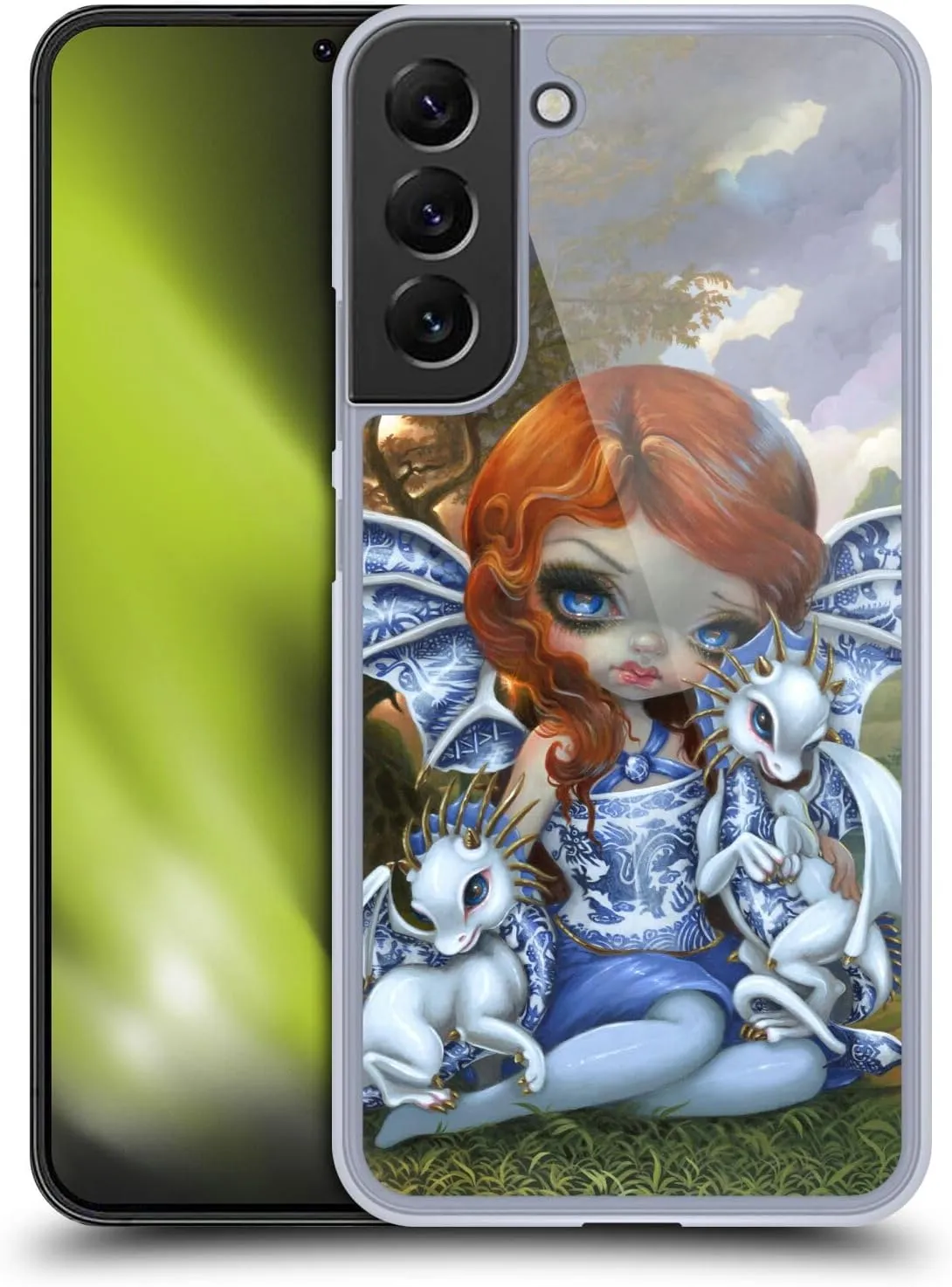Head Case Designs Officially Licensed Strangeling Blue Willow Fairy Dragon Hard Back Case Compatible with Samsung Galaxy S22  5G