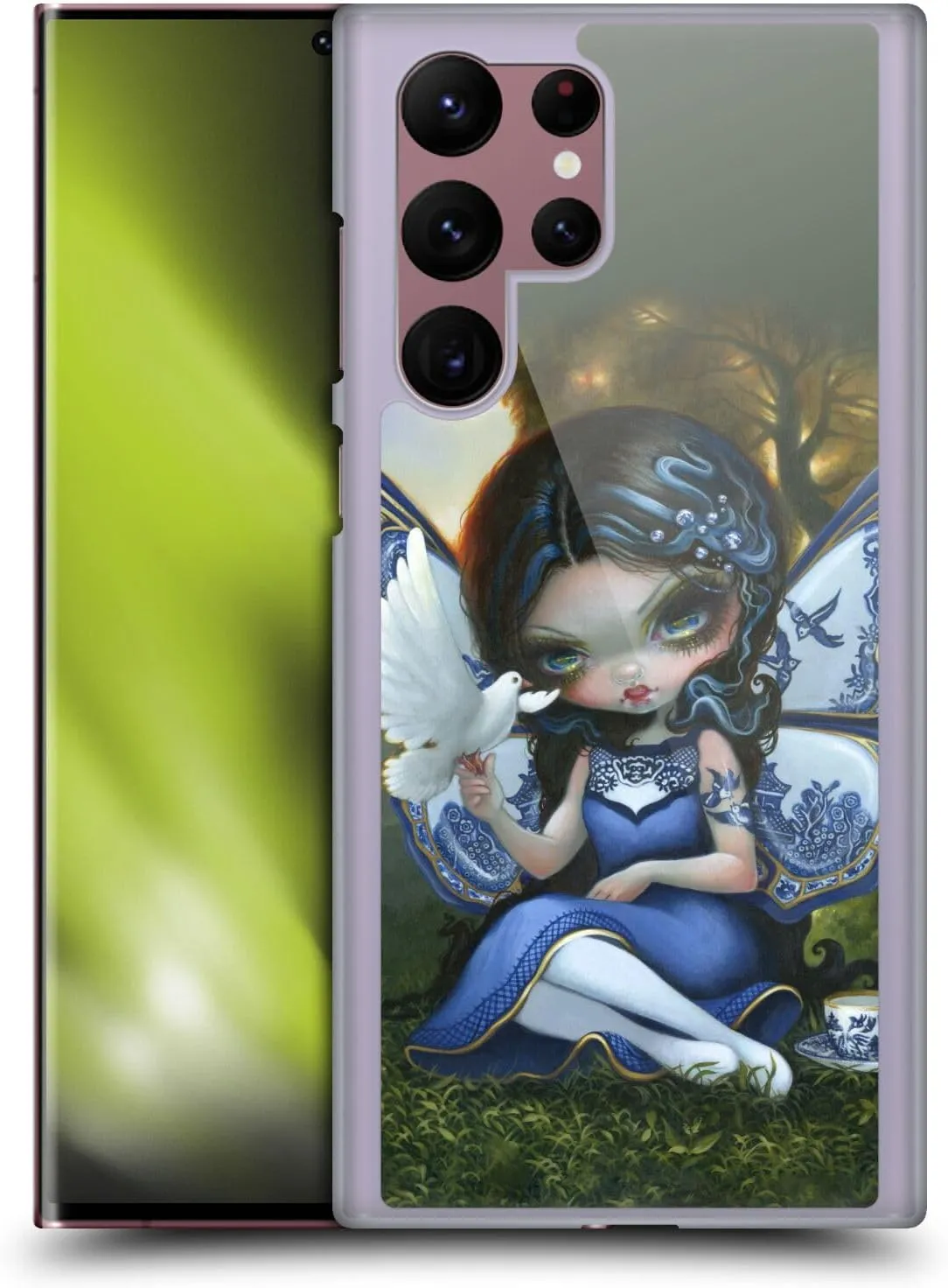 Head Case Designs Officially Licensed Strangeling Blue Willow Wings Fairy Art Hard Back Case Compatible with Samsung Galaxy S22 Ultra 5G