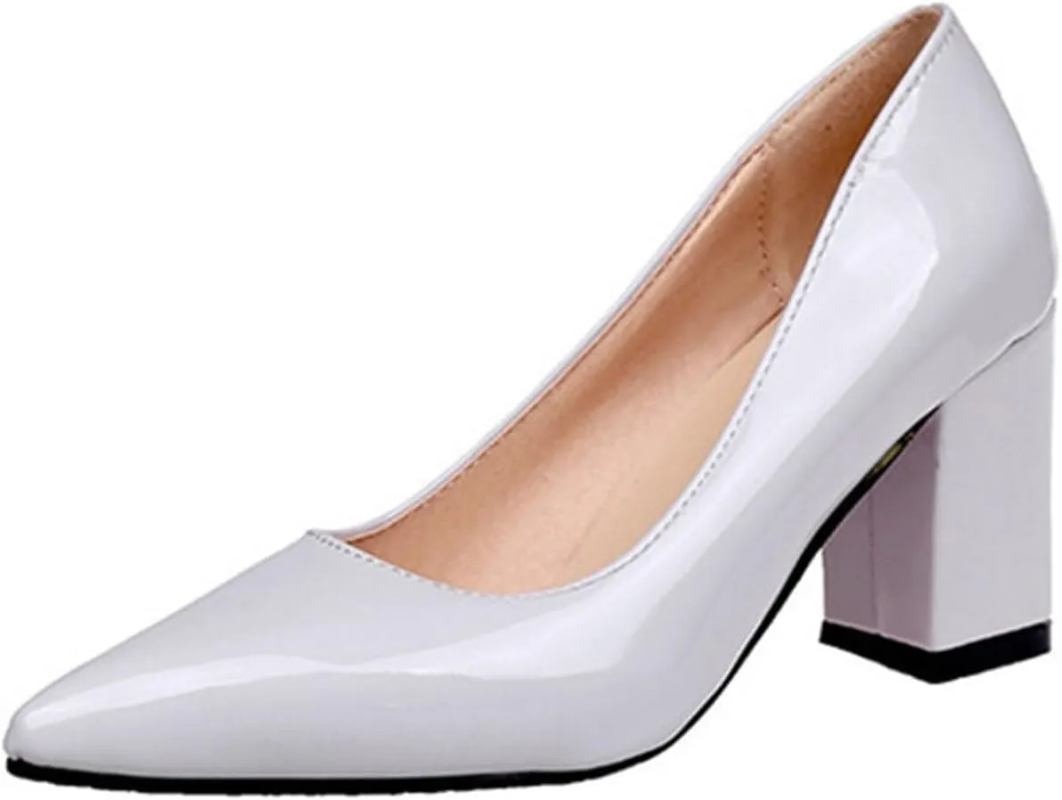 High Heels Black Women's High Heels Light Patent Leather Autumn Shoes Without Laces