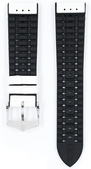 Hirsch Paul Leather Watch Strap - Alligator-Embossed - Premium Caoutchouc - Water resistant - White - 18mm, 20mm