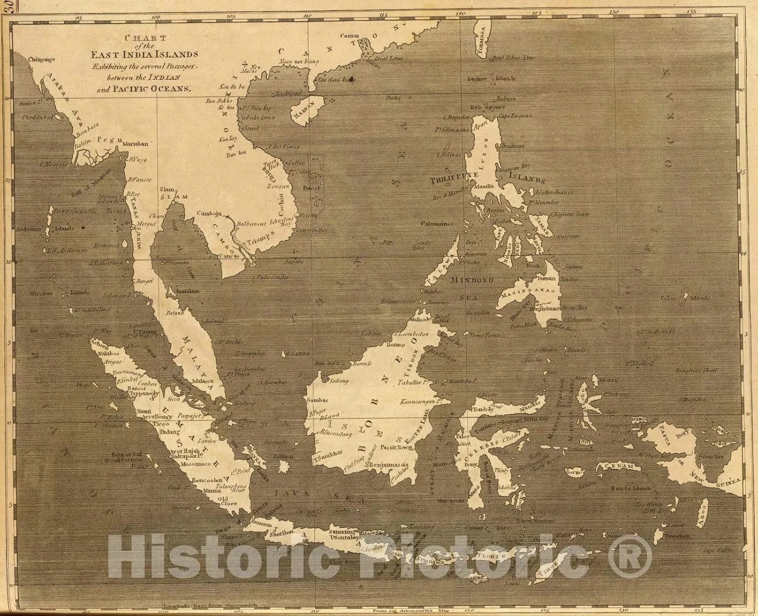 Historic Map : 1804 East India Islands. - Vintage Wall Art - 24in x 20in