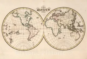 Historic Map : 1815 School Atlas - The World. Copied from Wilkinson's General Atlas. - Vintage Wall Art - 65in x 44in