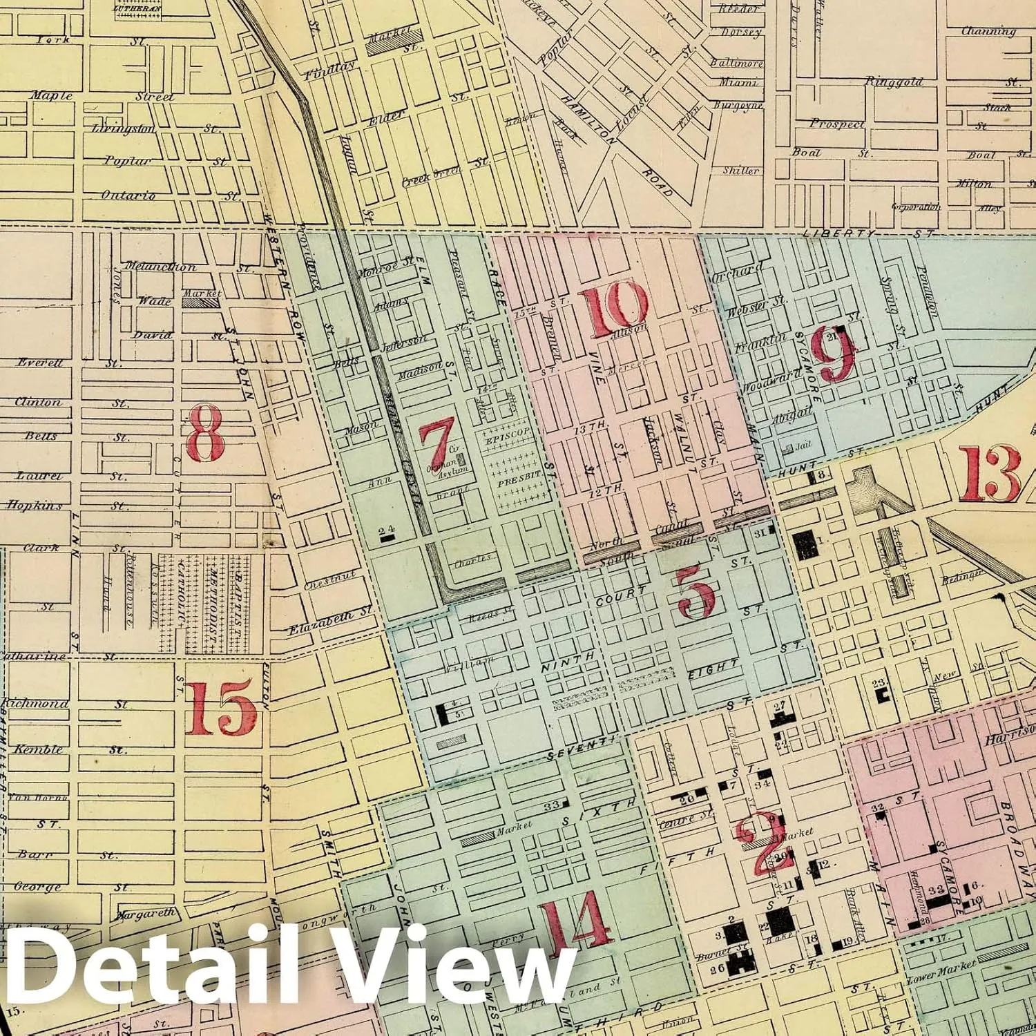 Historic Map : 1860 Cincinnati, Newport and Covington - Vintage Wall Art - 24in x 22in