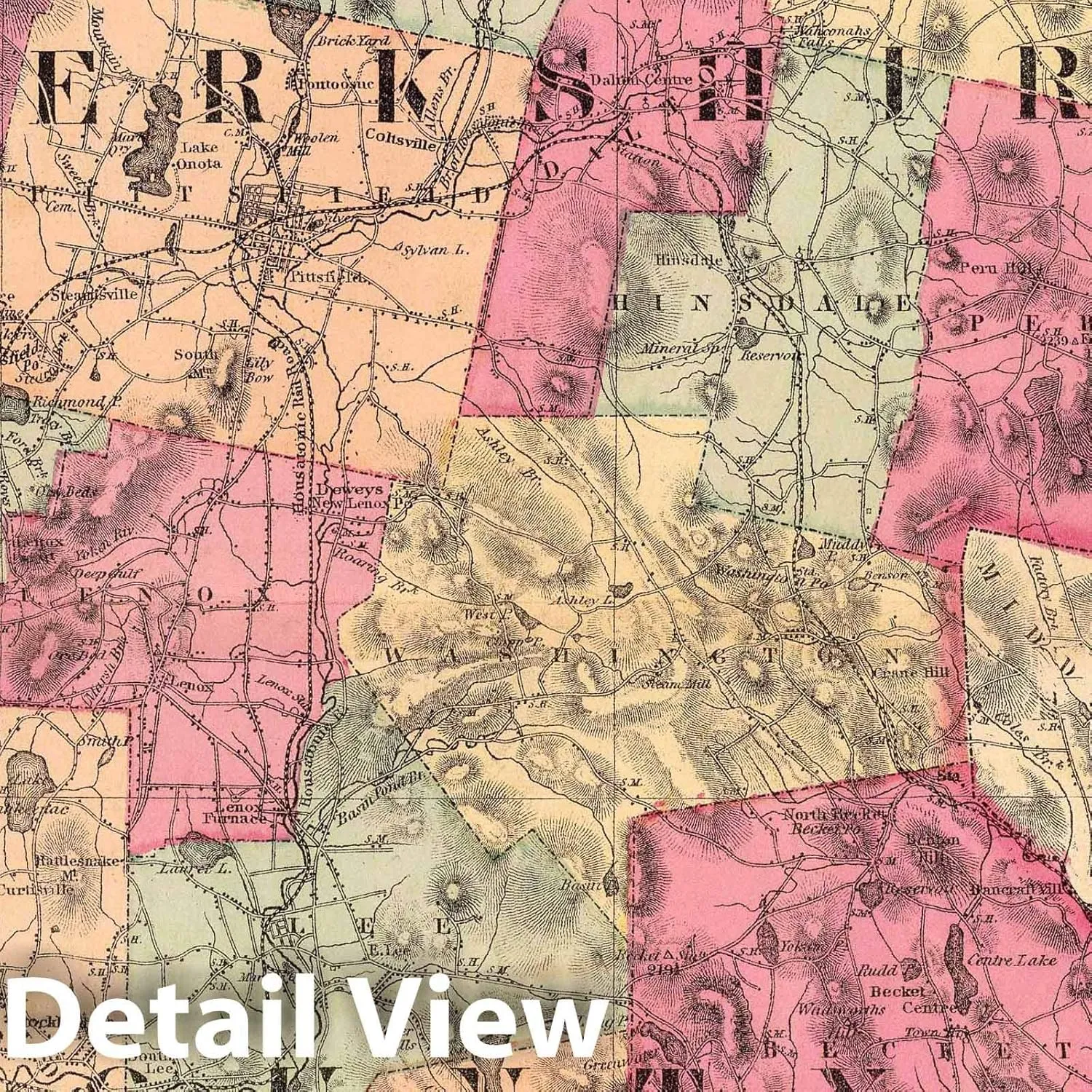 Historic Map : 1871 Berkshire County. - Vintage Wall Art - 16in x 24in