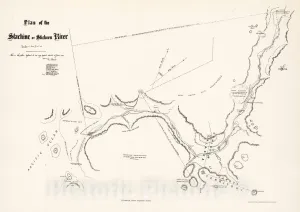 Historic Map : 1877 Hunter's Tracing of Stickeen River - Vintage Wall Art - 24in x 16in
