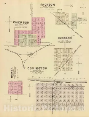 Historic Map : 1885 Emerson, Covington. - Vintage Wall Art - 18in x 24in